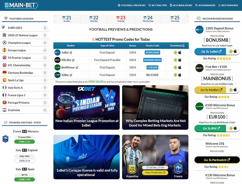 MAIN-BET is a betting and trading group for football tips on almost any platform