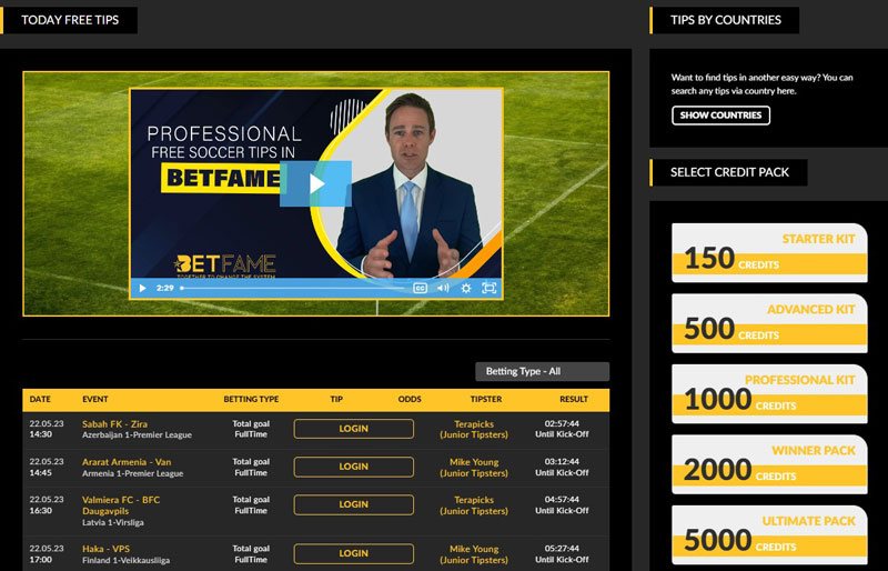 Betfame.com - Free football tips website not to be missed