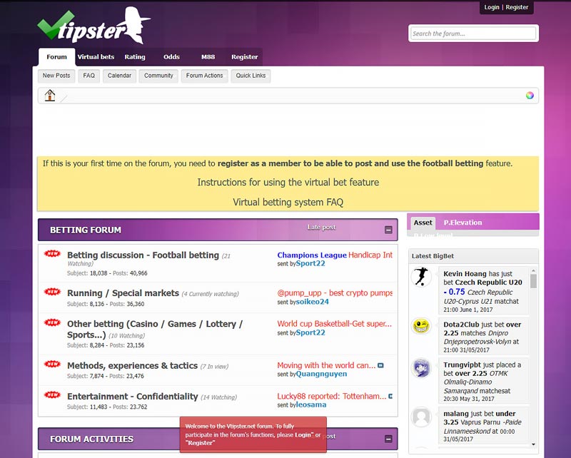 Vtipster is a well-known and long-standing betting address