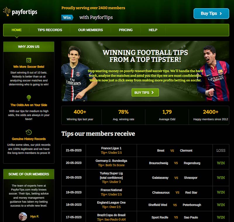 Payfortips betting site operates independently