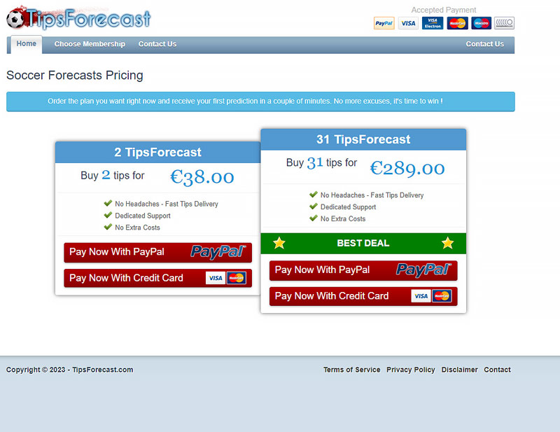 Website Tipsforecast allows for high-quality trading tips