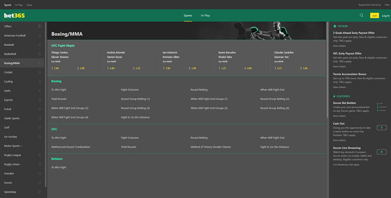 Bet365 – Top UFC Betting Site