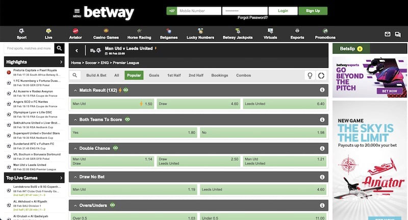 Betting entertainment with Betway
