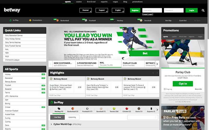  Betway - A reputable betting site in Canada