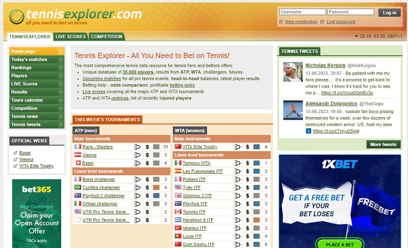 Tennis Explorer - Best Tennis Prediction Site Not to Be Missed