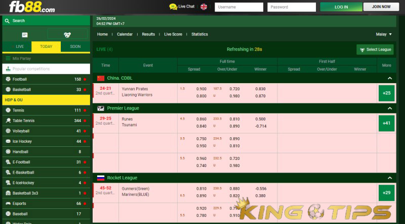 Reputable bookmaker Fb88