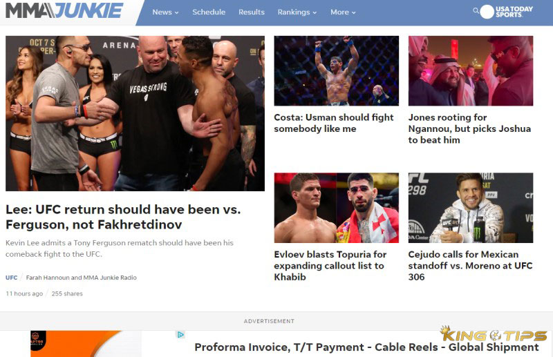 Reputable UFC betting forum MMA Junkie