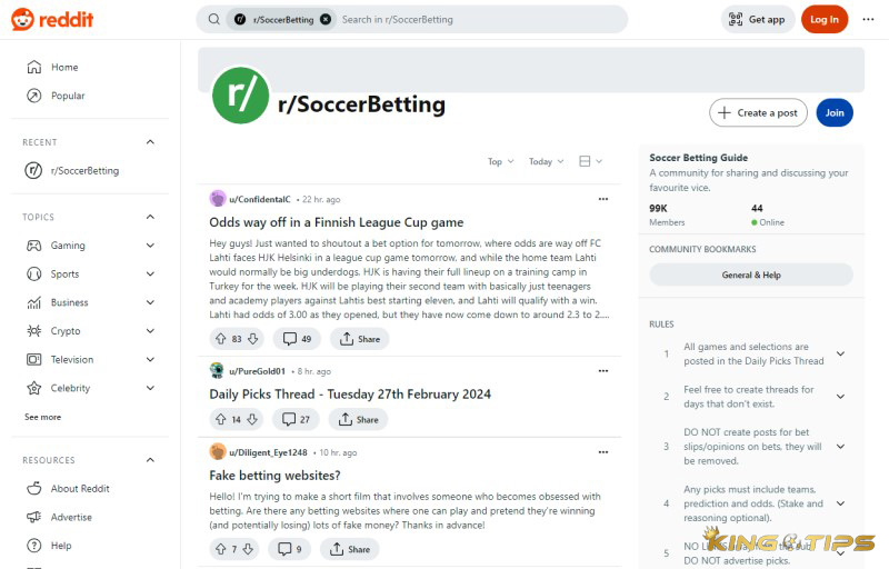 Sports betting forum Reddit - r/SoccerBetting