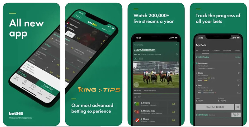 The Bet365 mobile app is clean, flexible and easy to navigate