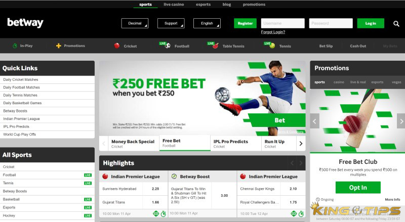 Bookmaker from England BETWAY