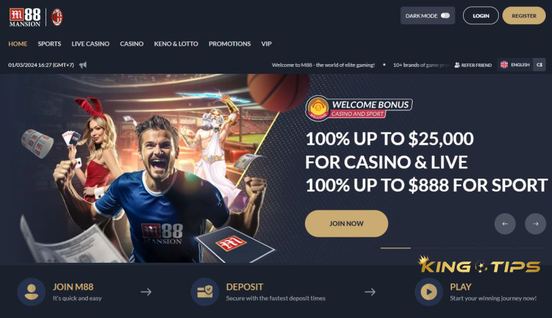 Bookmaker M88 with attractive promotions