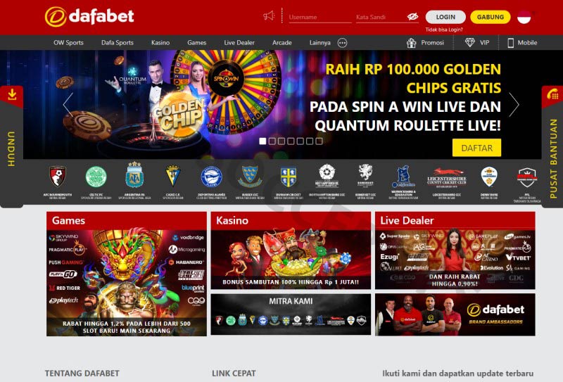 Dafabet - Betting website with high bonuses