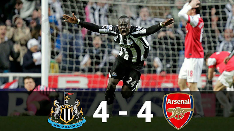 Leading 4 - 0 but Arsenal failed to leave with 3 points against Newcastle