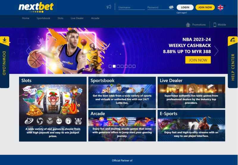 Nextbet is one of the big names in the world market