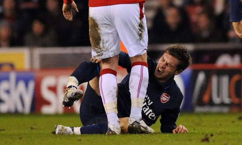 Aaron Ramsey is the player who suffered the worst injury in soccer