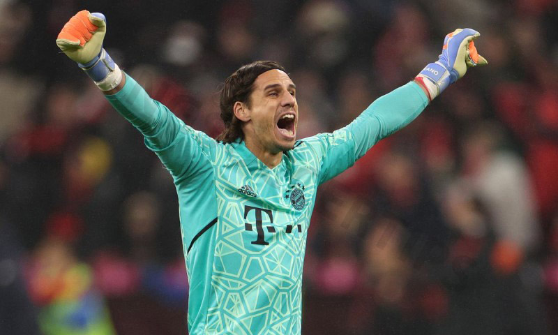 Yann Sommer is a famous soccer player with long hair and headband