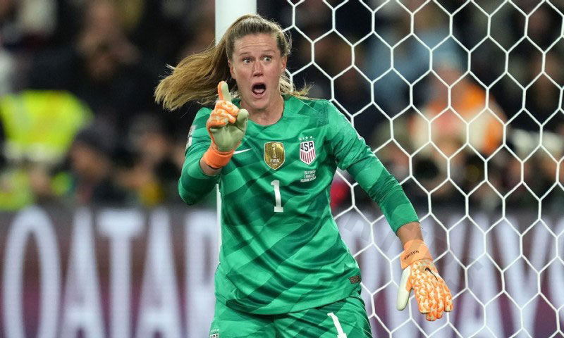Alyssa Naeher is a two-time World Cup champion in women's soccer