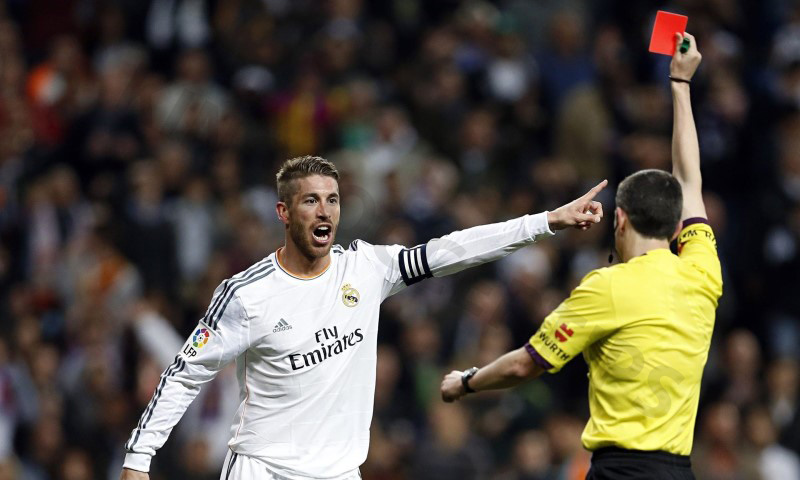 Sergio Ramos is the player who received the most red cards in a soccer game