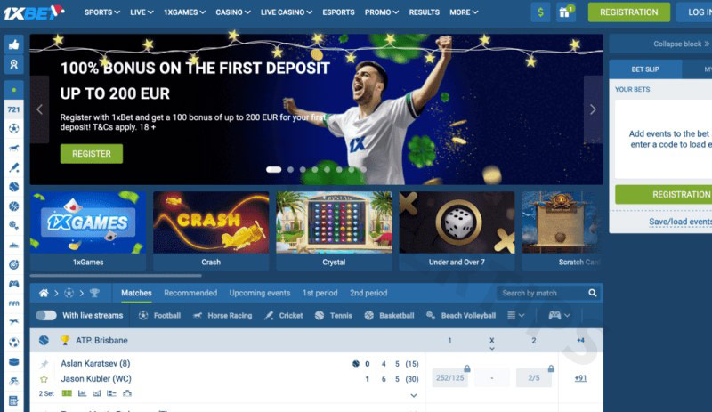 1Xbet - The best online floorball betting place for new players