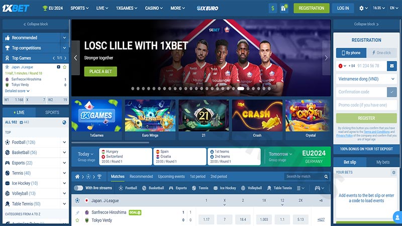 Betting sites in China: 1xBet