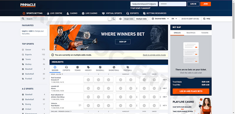 Pinnacle - Euro betting site