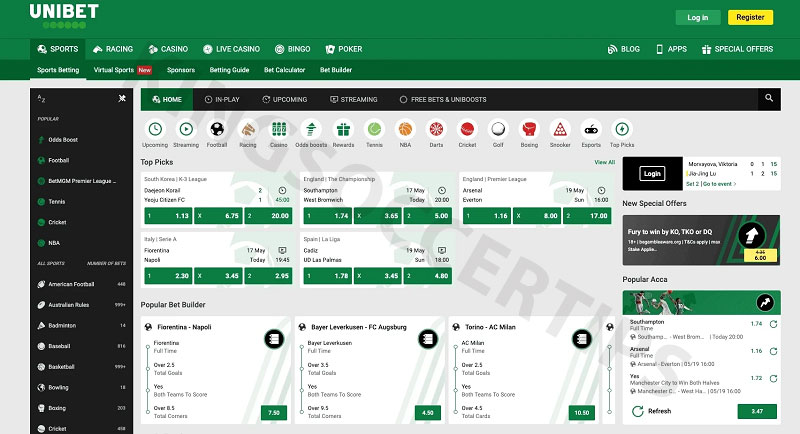 Unibet - Sports betting site Estonia