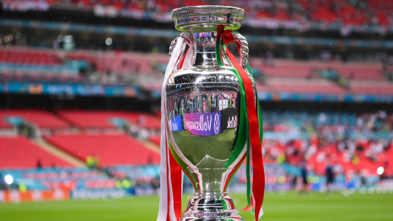 What is the EURO championship trophy made of?