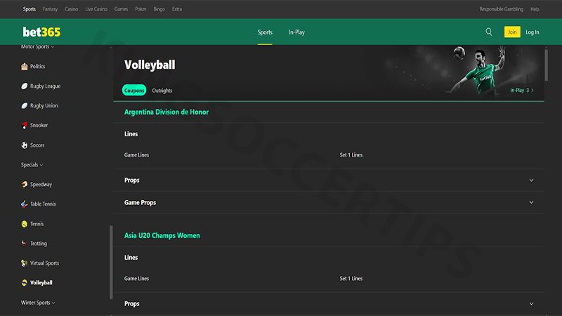 Volleyball betting apps: Bet365