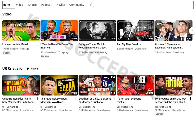 When did Cristiano Ronaldo started his youtube channel? august 27, 2019