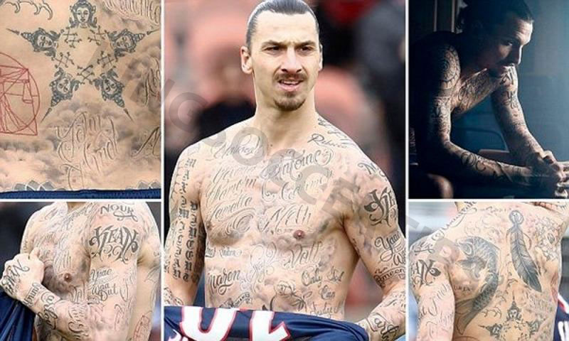 Zlatan Ibrahimovic - Footballers with the best tattoos​