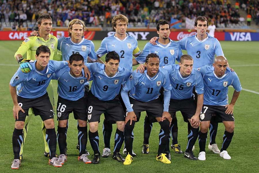 Which country has the most soccer players: Uruguay (288 players)