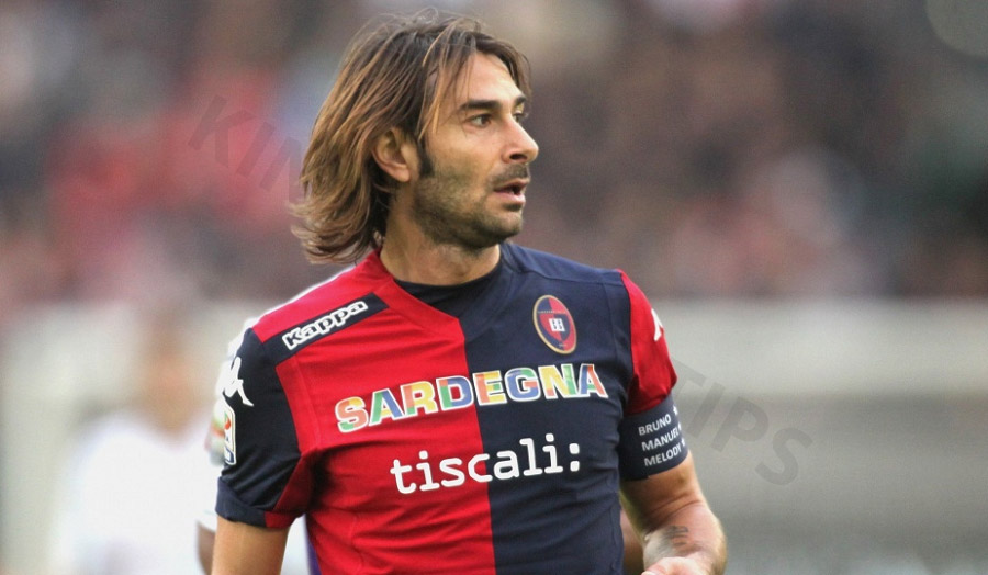 Daniele Conti with his dangerous free-kick skills and great influence in the Cagliari dressing room in the 2000s